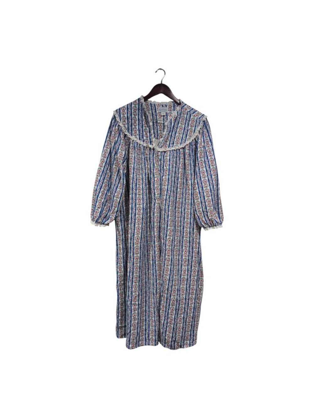 Lanz of Saltzburg Flannel Nightgown Sz XL Austrian Tyrolean Cottagecore Grandma